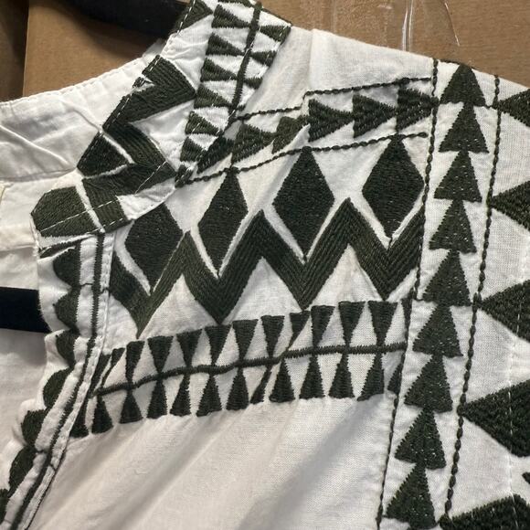 Paani S/M Cotton Summer Dress Mini Embroidered White Beach Greek Boho Elegant - Picture 3 of 11